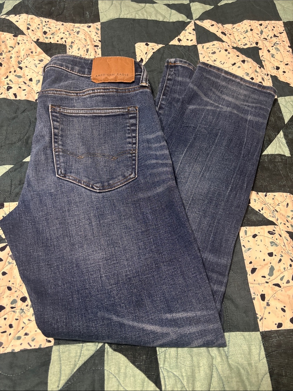American Eagle Outfitters Men's Dark Indigo Straight Jeans